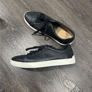 Black Leather womens Sneakers